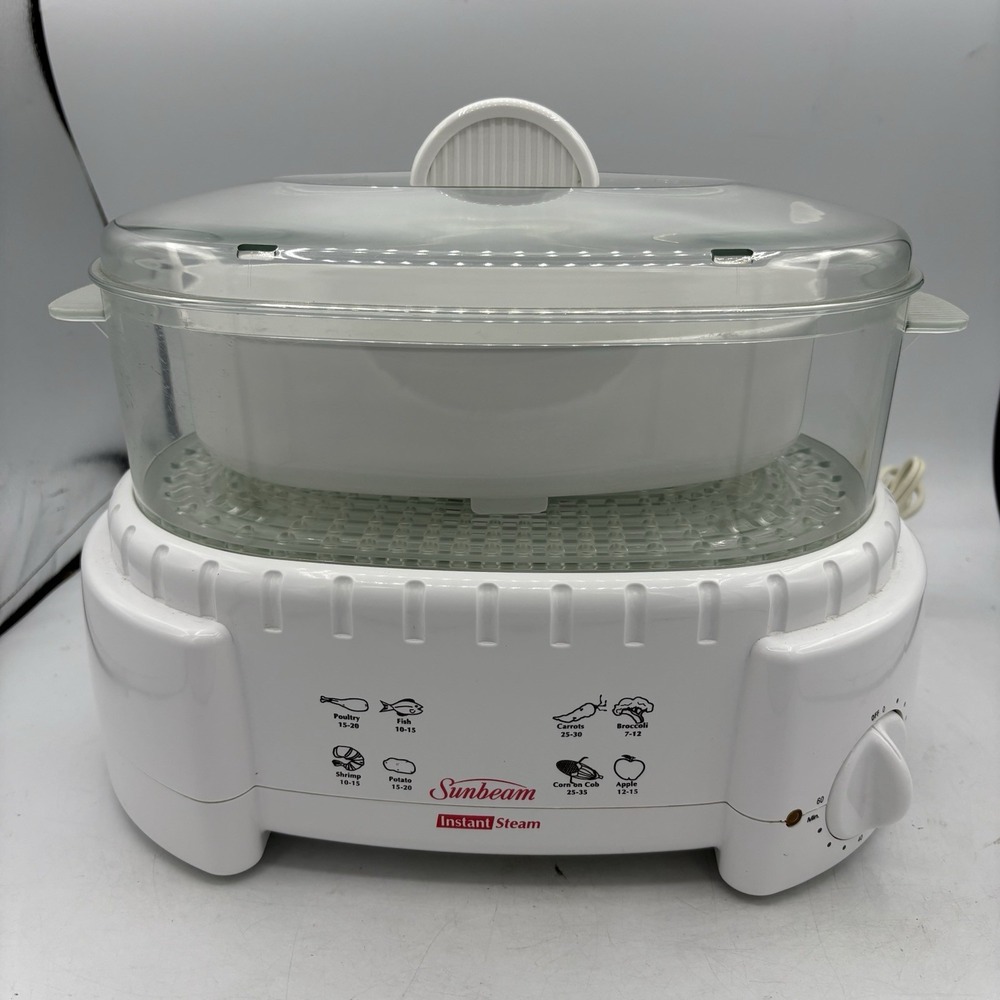 Sunbeam Oster Instant Steam Food Rice Veggie Steamer 4710 White 1 Tier